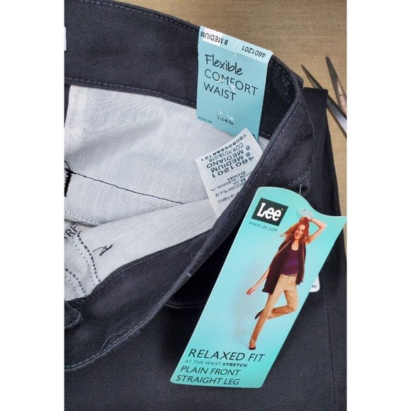 Lee Easy Care Color Hold 8M Relaxed Fit Your Curve Plain Front Straight Leg Pant - Picture 10 of 12